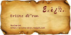 Erlitz Áron névjegykártya
